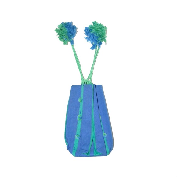 VINTAGE unique Made In Italy For B. Altman & Company , green and blue fabric bag - Picture 5 of 7